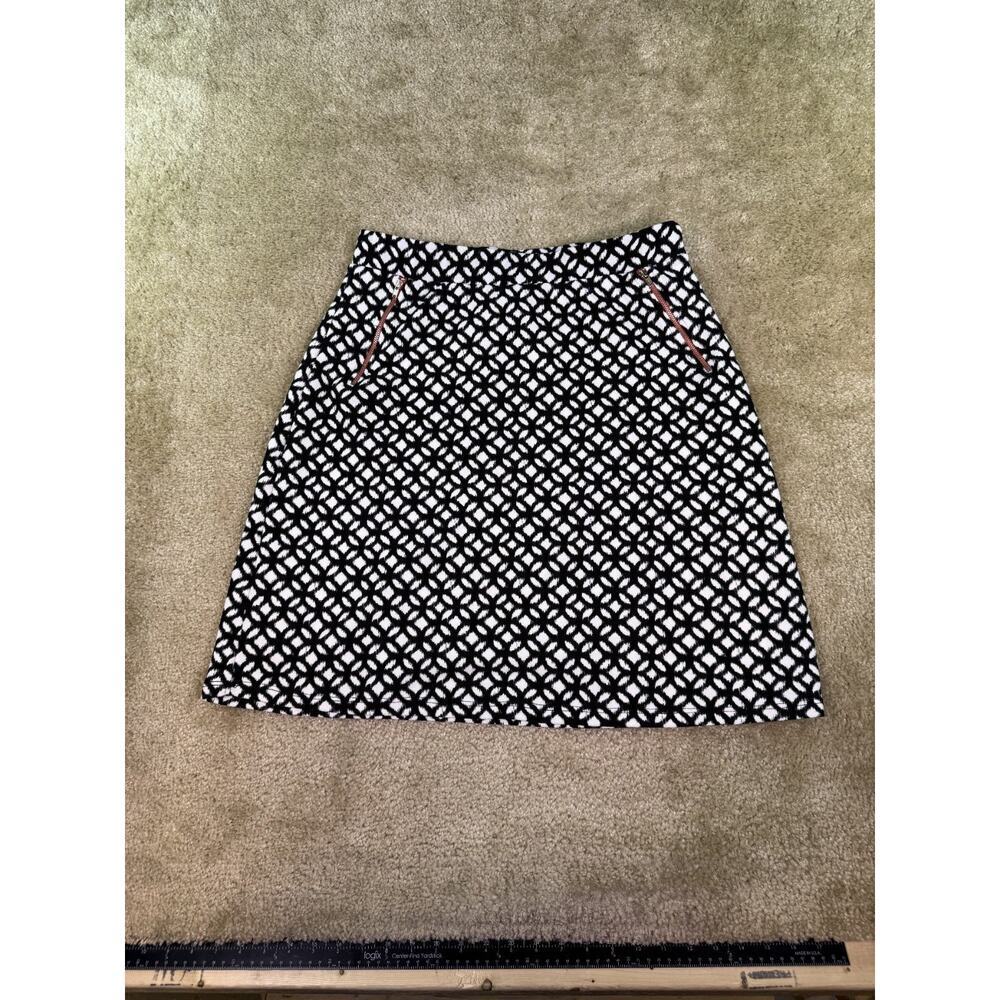 Le Lis Womens Midi Skirt Size XL Geometric Print Black And White USA 32x22 D144